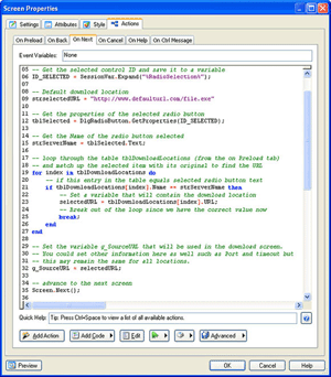 Screen Events