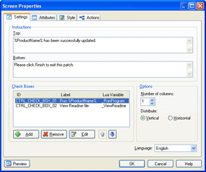 Screen Properties