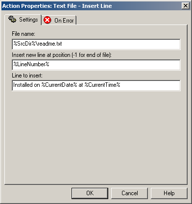 Inserting a line in a text file
