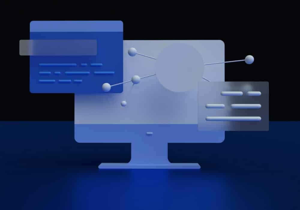 Abstract digital interface on computer screen