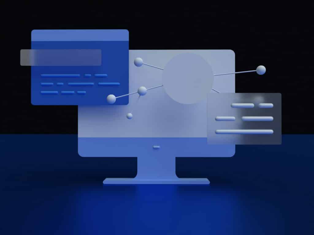 Abstract digital interface on computer screen