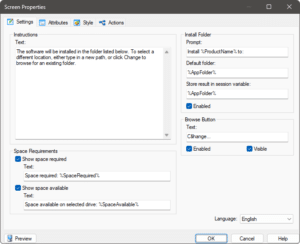Screen Properties