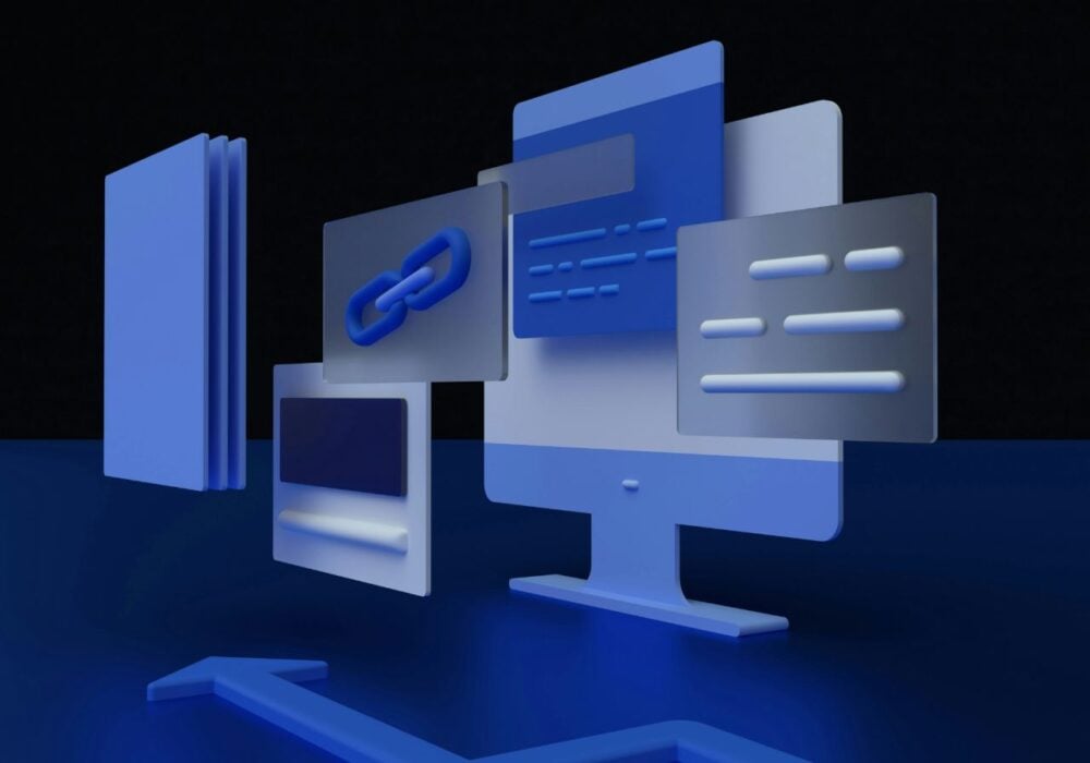 Digital interface with blue elements